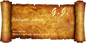 Galyas János névjegykártya