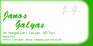 janos galyas business card